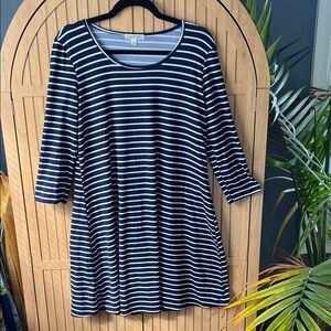 Nine Britton Striped Navy and White Top